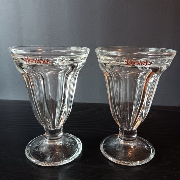 Vintage Hershey's Ice Cream Sundae Glasses - Picture 1 of 3